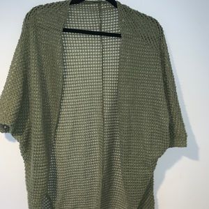 Green woven cardigan